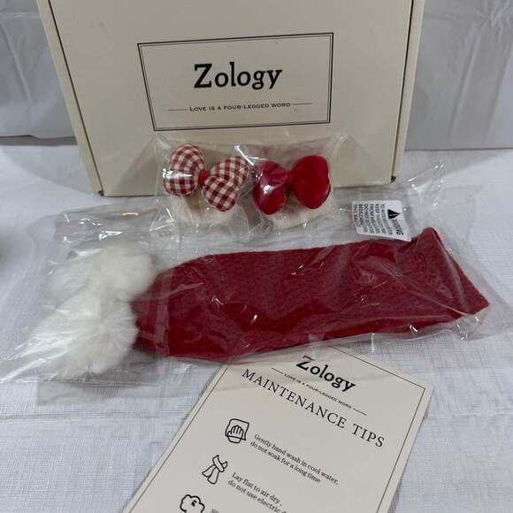 Zology Other - Zology Red Holiday Pet Scarf and Bow Set - New in Box sm